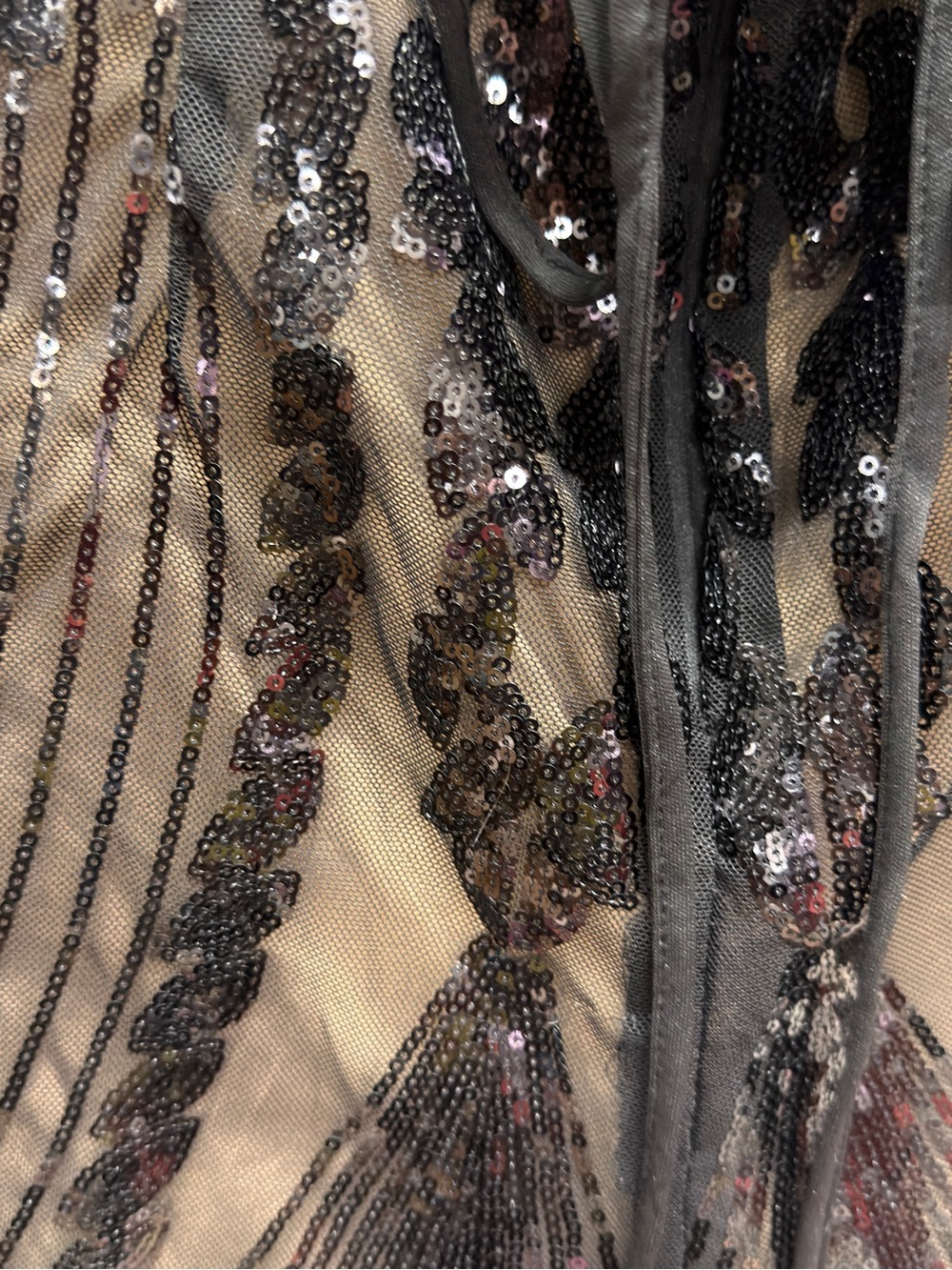Embellished Black, Gold & Silver Sequin Jumpsuit - Picture 3 of 5